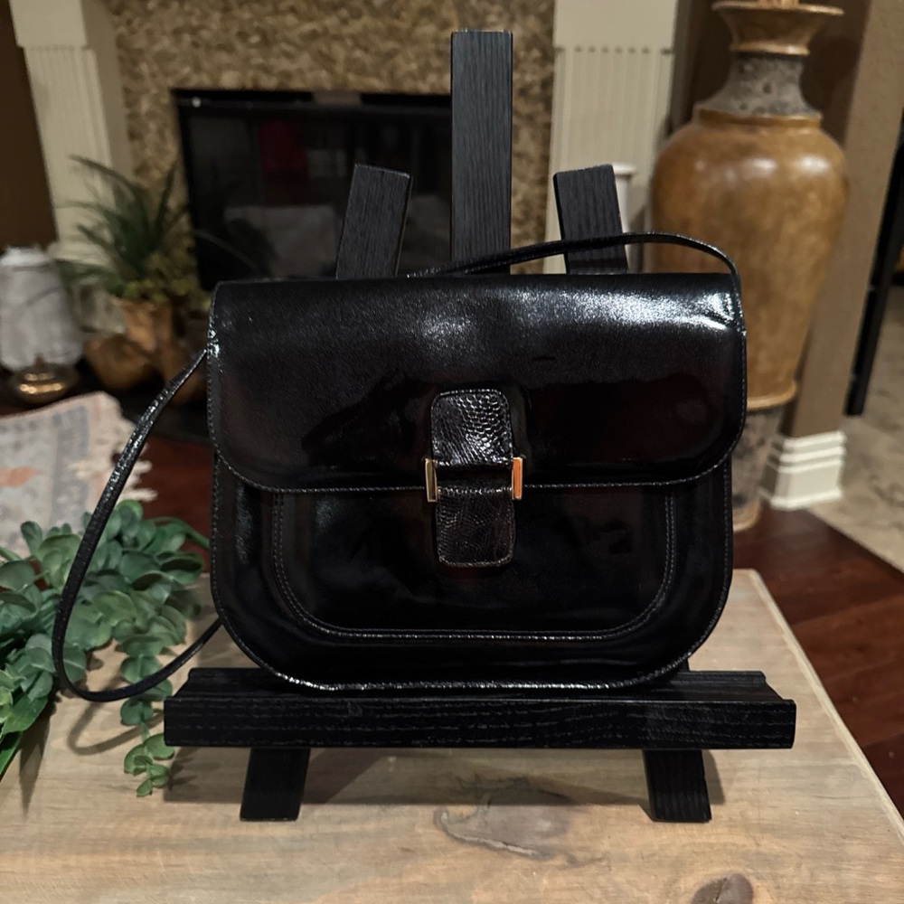 Vtg Jay Herbert Purse Bag Crossbody Shoulder Black